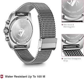 Amazon.com: Victorinox Swiss Army Chronograph Black Dial Mesh